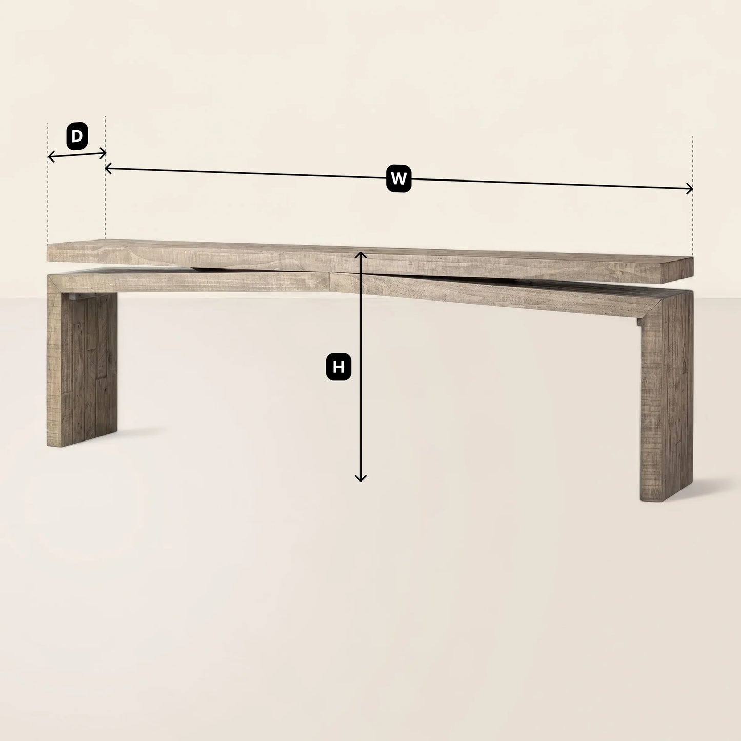 Archer Reclaimed Console Table Angular Modern Design