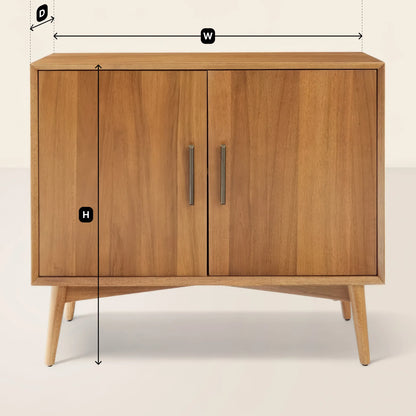 Mid-Century Console Table Storage Cabinet