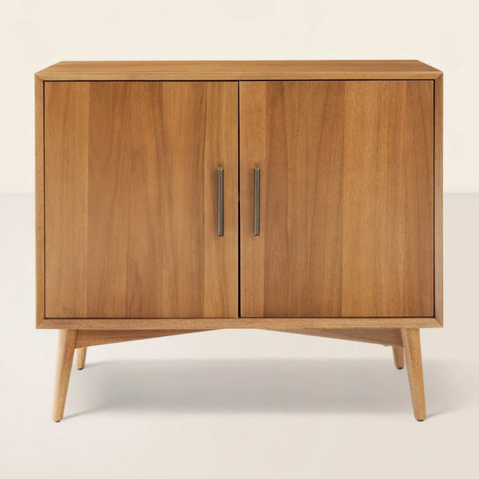 Mid-Century Console Table Storage Cabinet