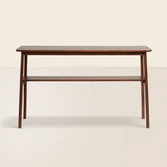 Mid Century Console Table Sleek Open Design