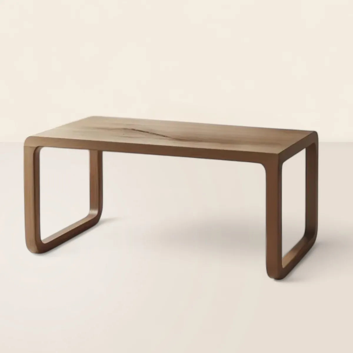Modern Curved Wooden Coffee Table With Minimalist Style