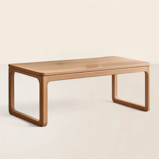 Contemporary Rounded Edge Wooden Coffee Table