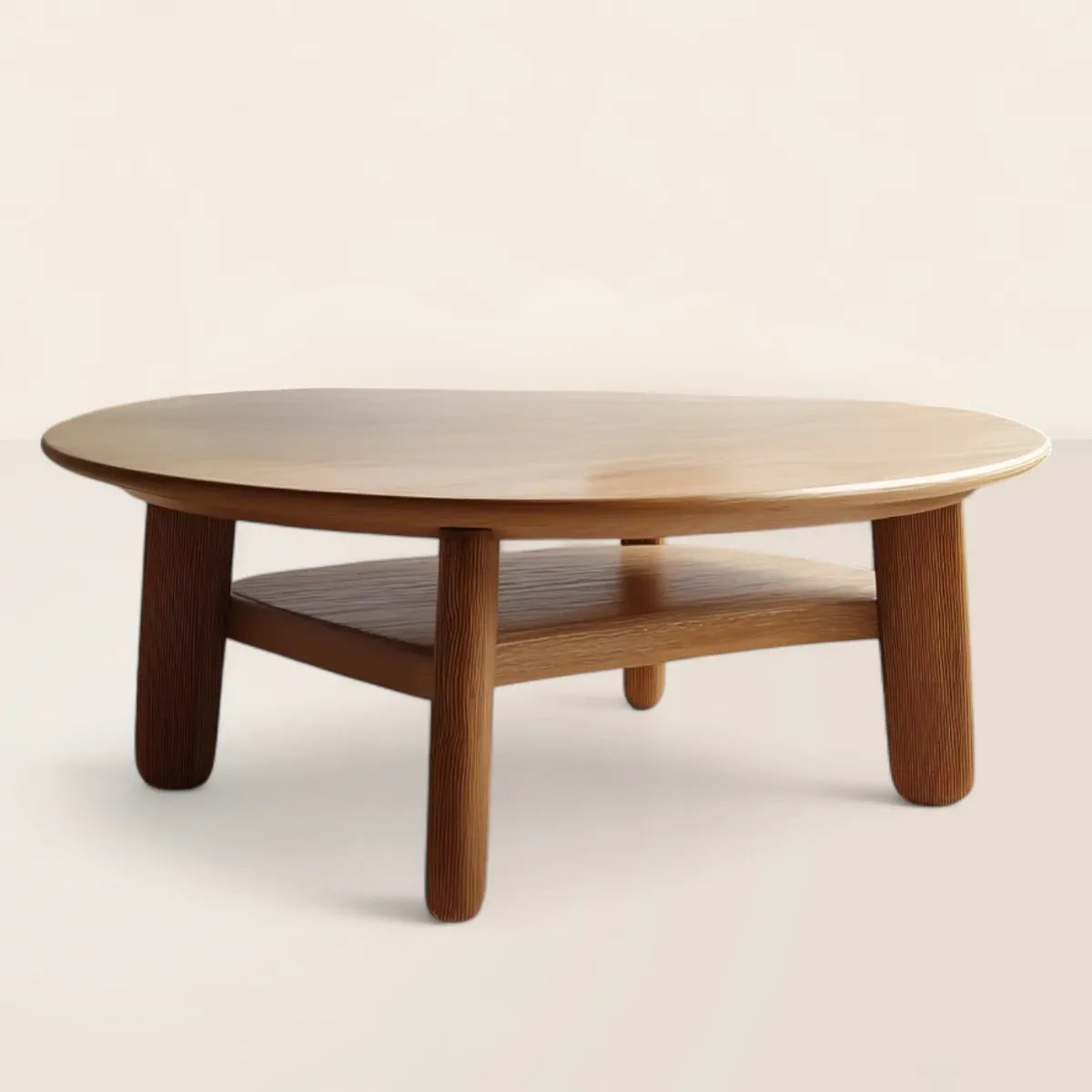 Low Round Coffee Table for Warm Minimalist Interiors