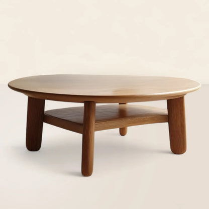 Low Round Coffee Table for Warm Minimalist Interiors