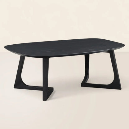 Black Coffee Table Oval Sculptural Design