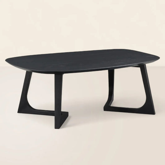 Black Coffee Table Oval Sculptural Design