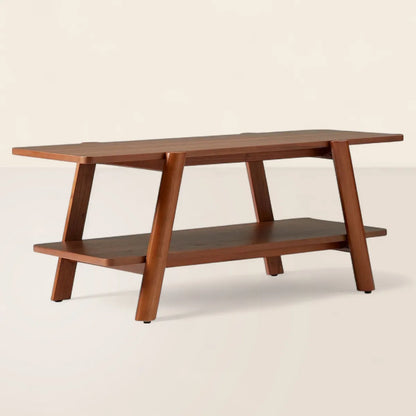 Modern Rectangular Coffee Table Double Tier Design