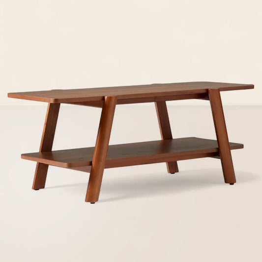 Modern Rectangular Coffee Table Double Tier Design