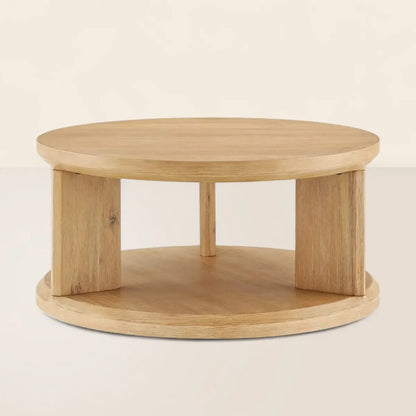 Elegant Round Coffee Table with Open Storage