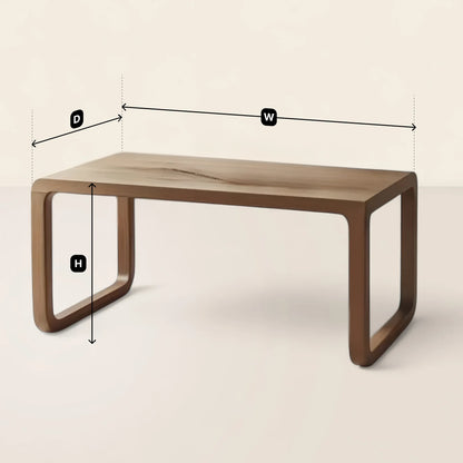 Modern Curved Wooden Coffee Table With Minimalist Style