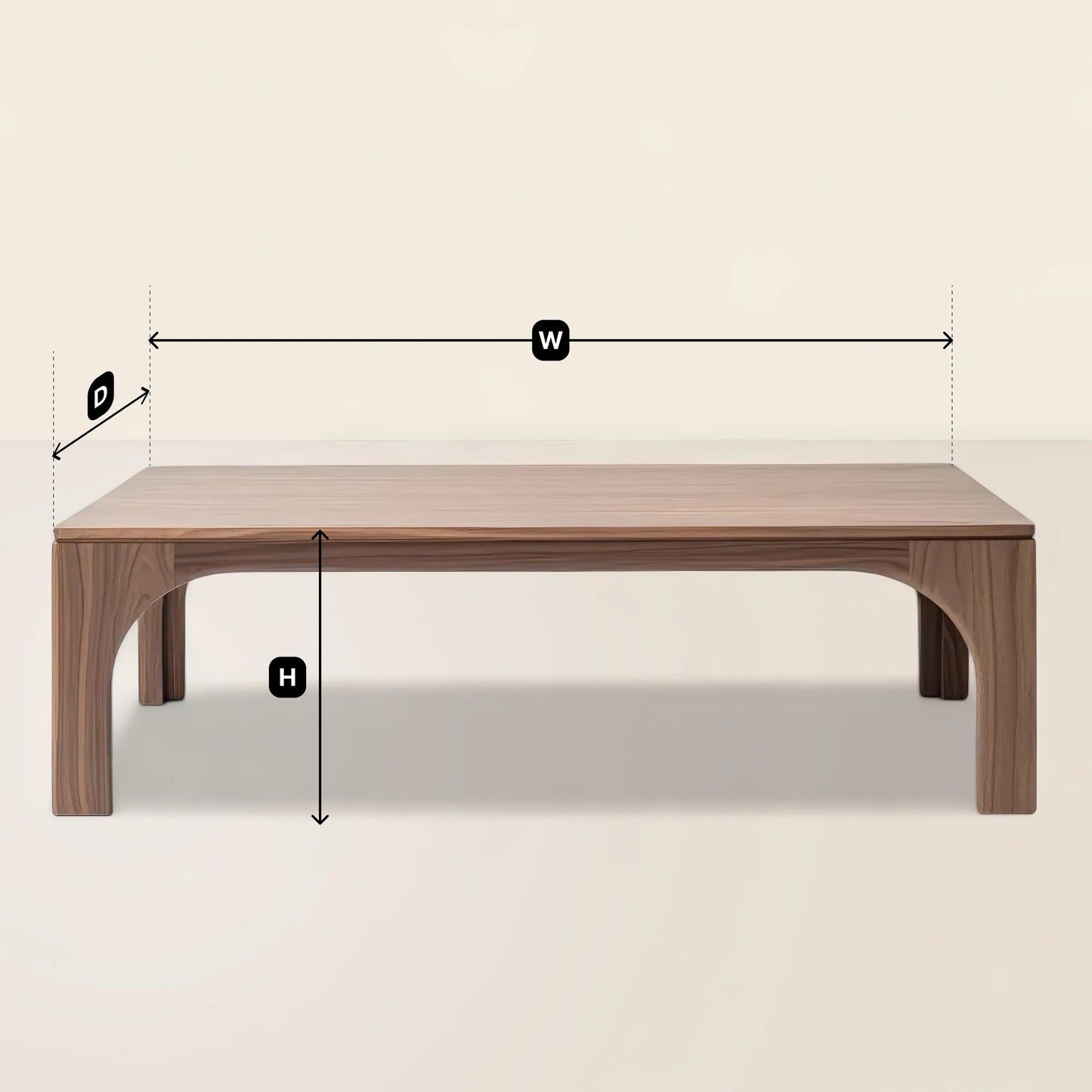 Arched Leg Coffee Table Grounded Elegance for Modern Spaces