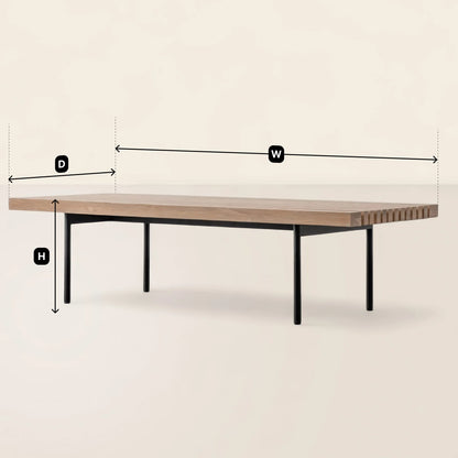 Modern Slatted Coffee Table Minimalist Design Sleek Structure