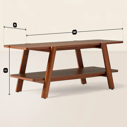 Modern Rectangular Coffee Table Double Tier Design