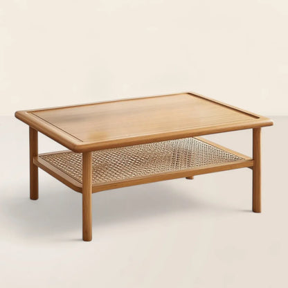 Compact Coffee Table with Storage Shelf for Modern Living Spaces