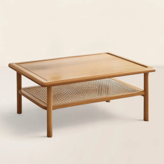 Compact Coffee Table with Storage Shelf for Modern Living Spaces