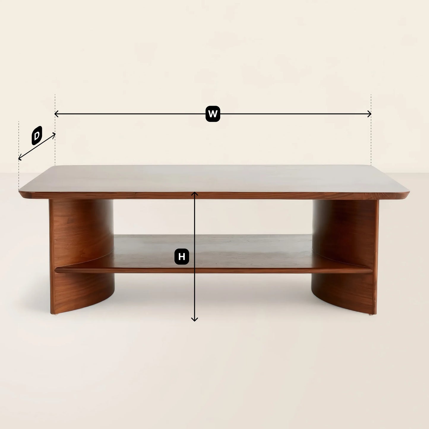 Contemporary Curved Coffee Table Sleek and Functional Design