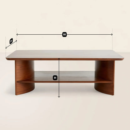 Contemporary Curved Coffee Table Sleek and Functional Design