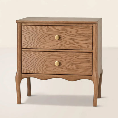 Contemporary Nightstand Spacious Drawers Functional Desig