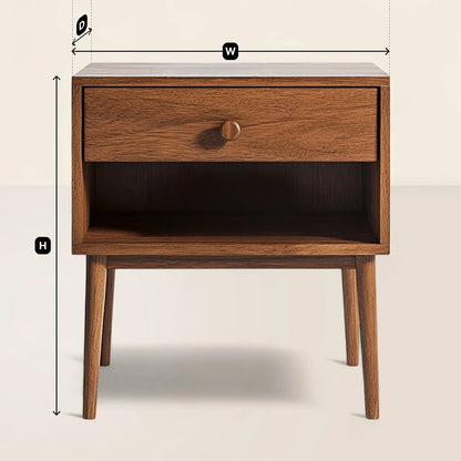 Mid Century Modern Bedside Table Classic Wood Design