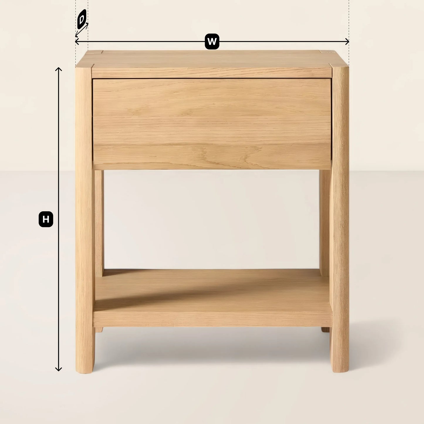 Elegant Bedroom Nightstand Storage Space Saving Design