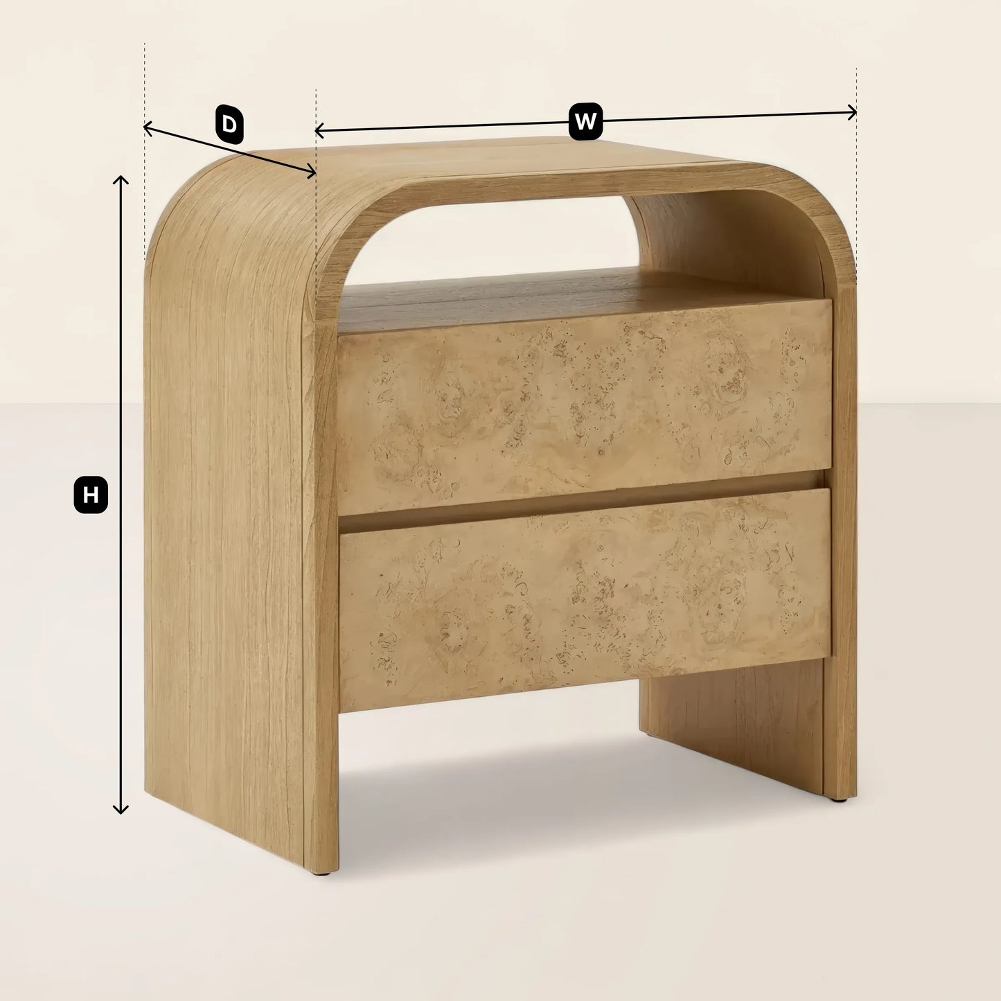 Elegant Two Drawer Nightstand Modern and Functional