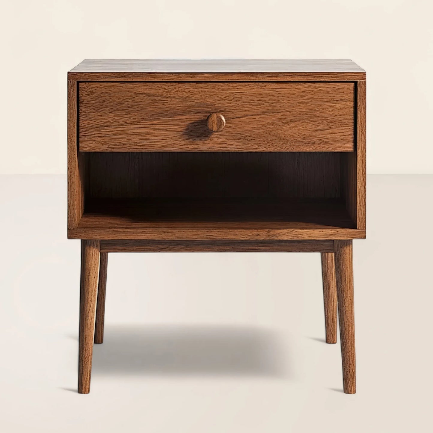 Mid Century Modern Bedside Table Classic Wood Design
