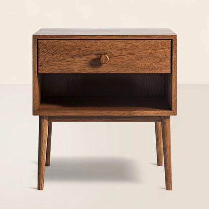 Mid Century Modern Bedside Table Classic Wood Design
