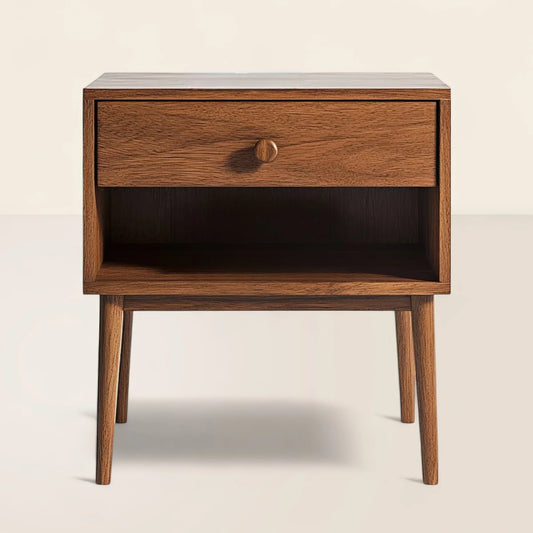 Mid Century Modern Bedside Table Classic Wood Design