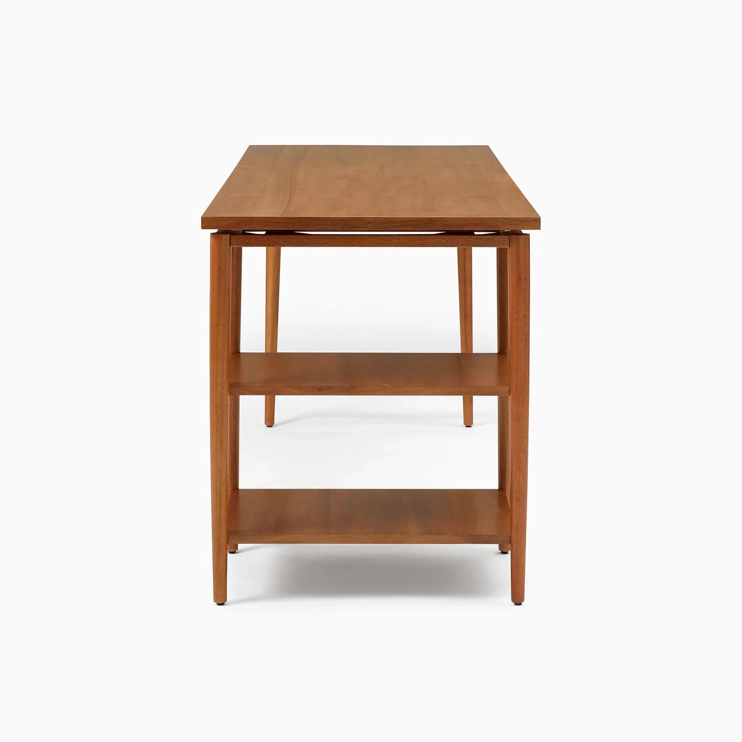 Harper Writing Desk Modern Workspace Design Integrated Open Shelves