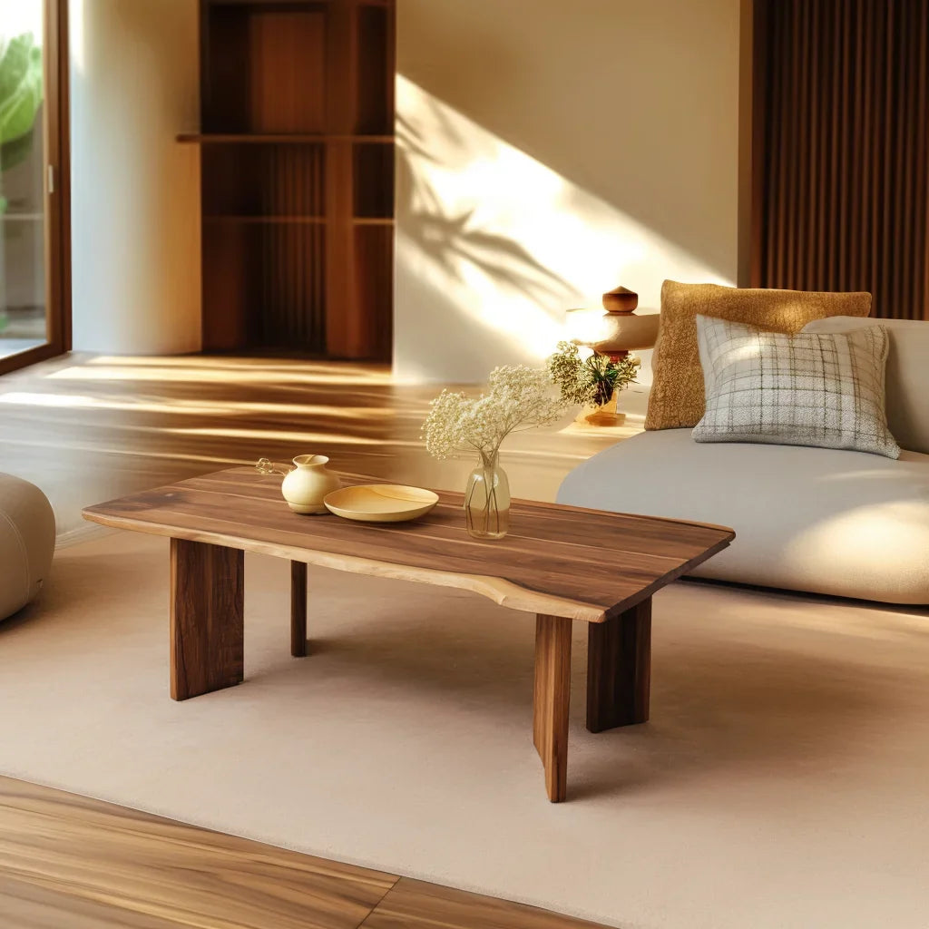 Living Table with curved silhouette in contemporary living space