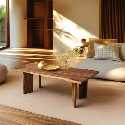 Living Table with curved silhouette in contemporary living space