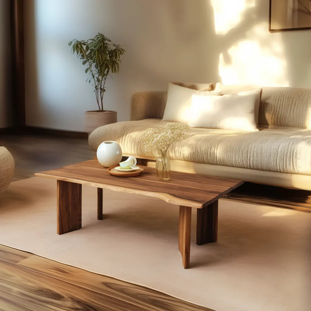 Living Table with curved silhouette in contemporary living space