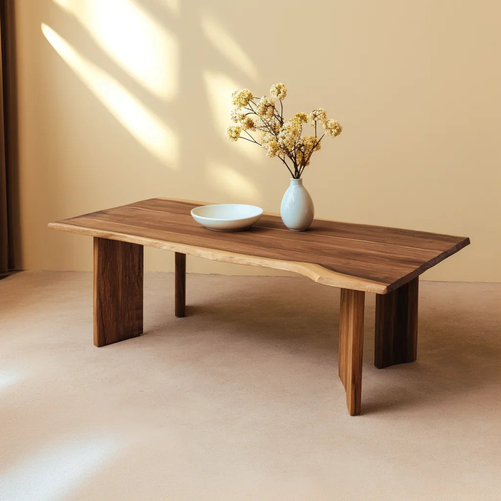 Living Table with curved silhouette in contemporary living space