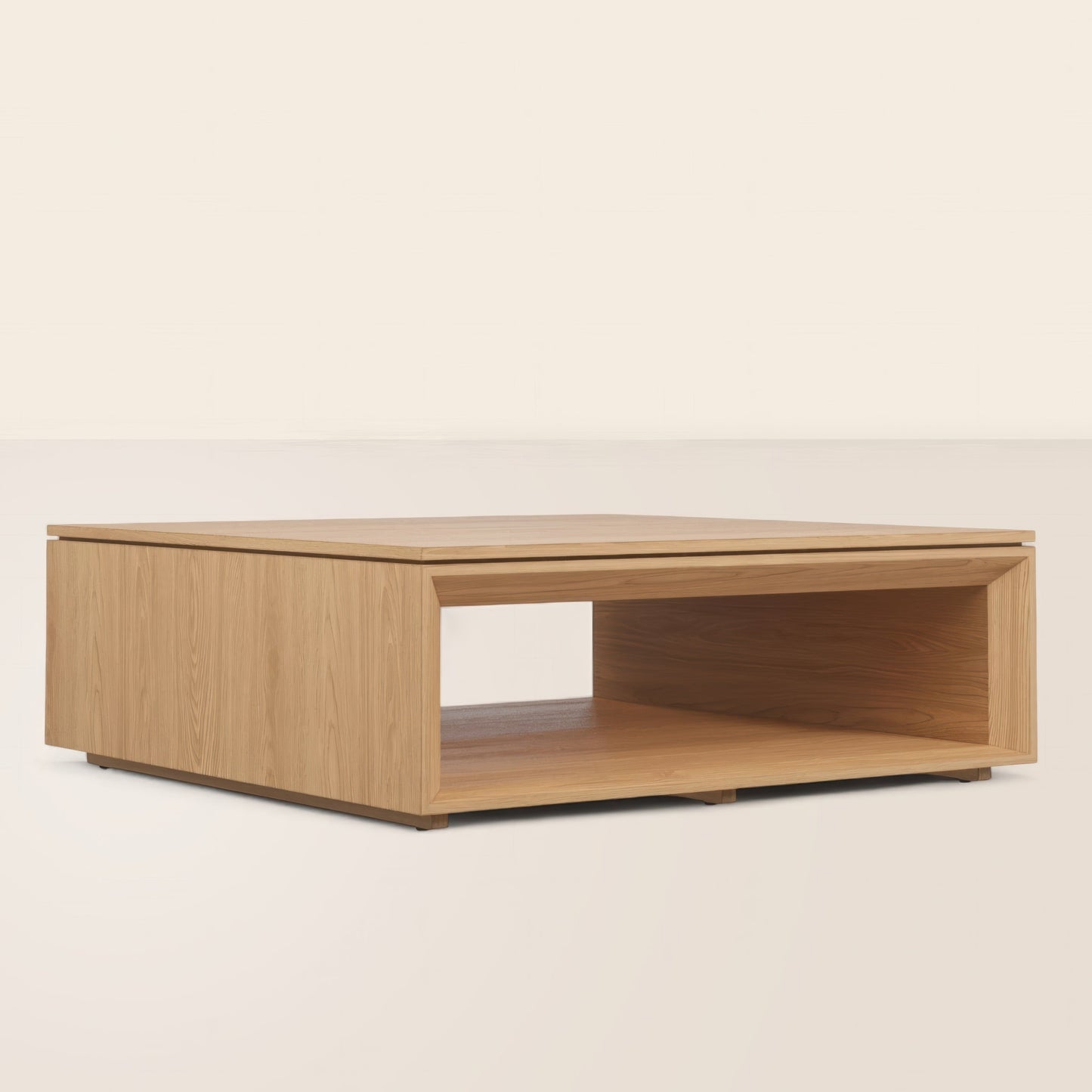 Low Profile Coffee Table Modern Centerpiece with Open Storage