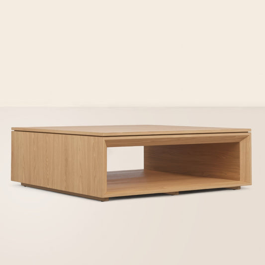 Low Profile Coffee Table Modern Centerpiece with Open Storage