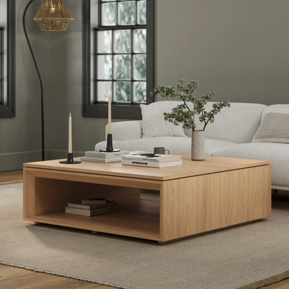 Low Profile Coffee Table with spacious open storage
