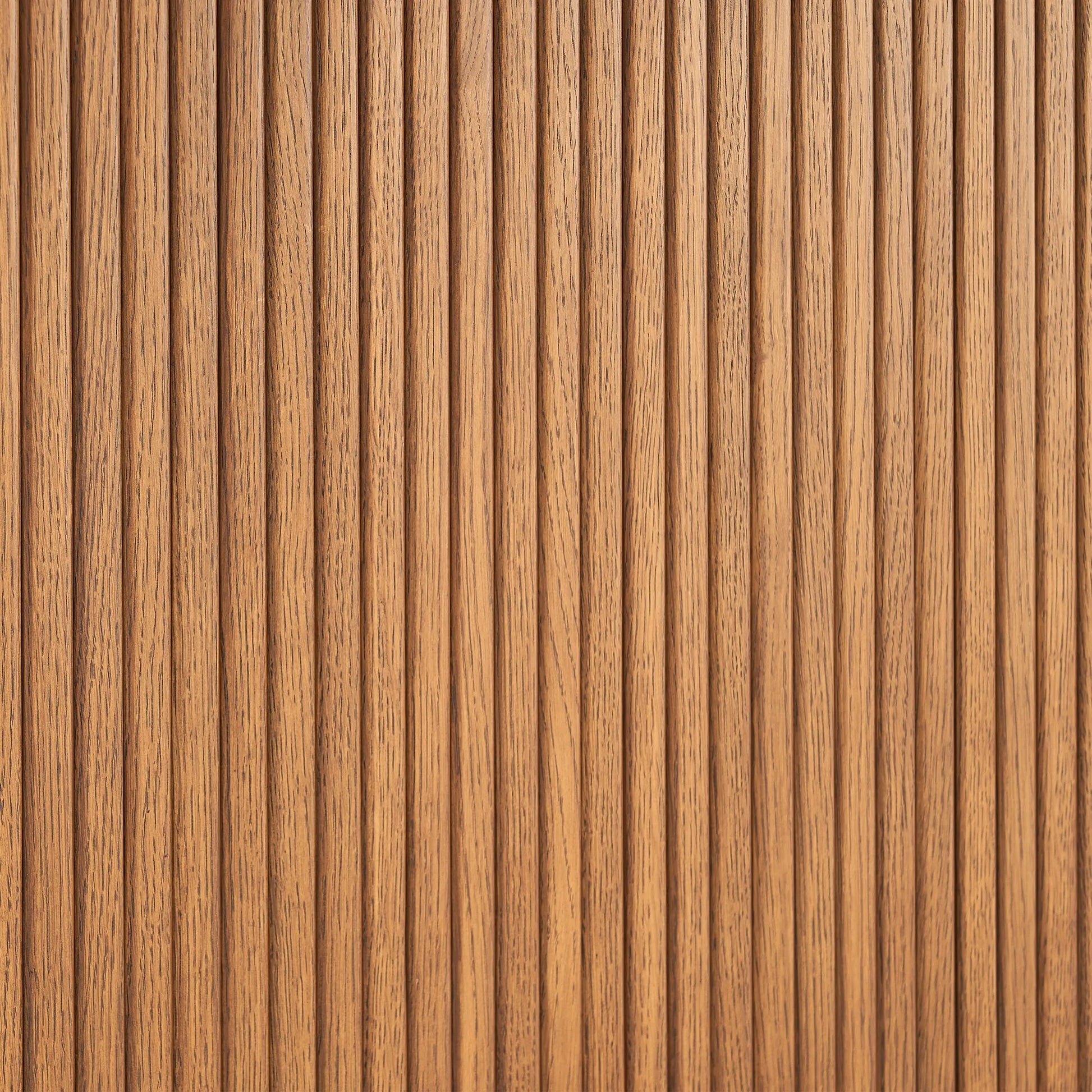 Luxury round nightstand with fluted panel design and gold metal legs perfect for modern bedrooms