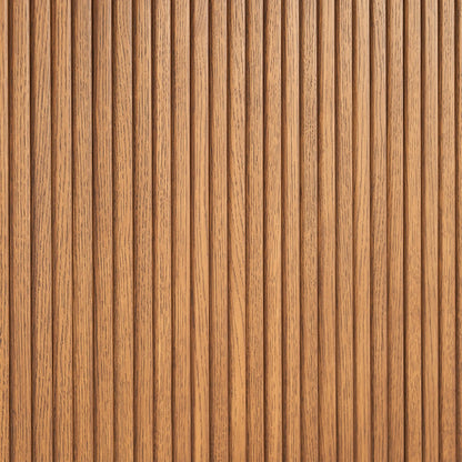 Luxury round nightstand with fluted panel design and gold metal legs perfect for modern bedrooms