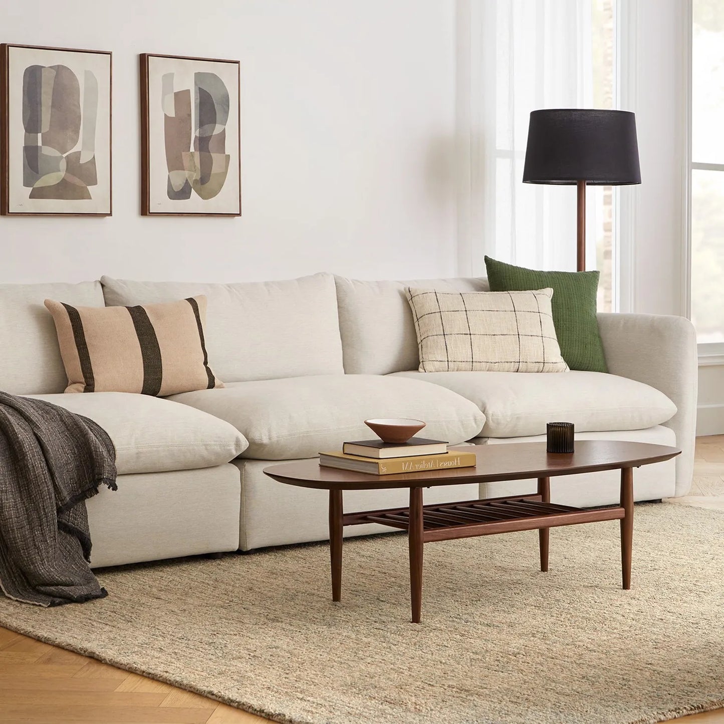 Mid Century Coffee Table with open lower shelf