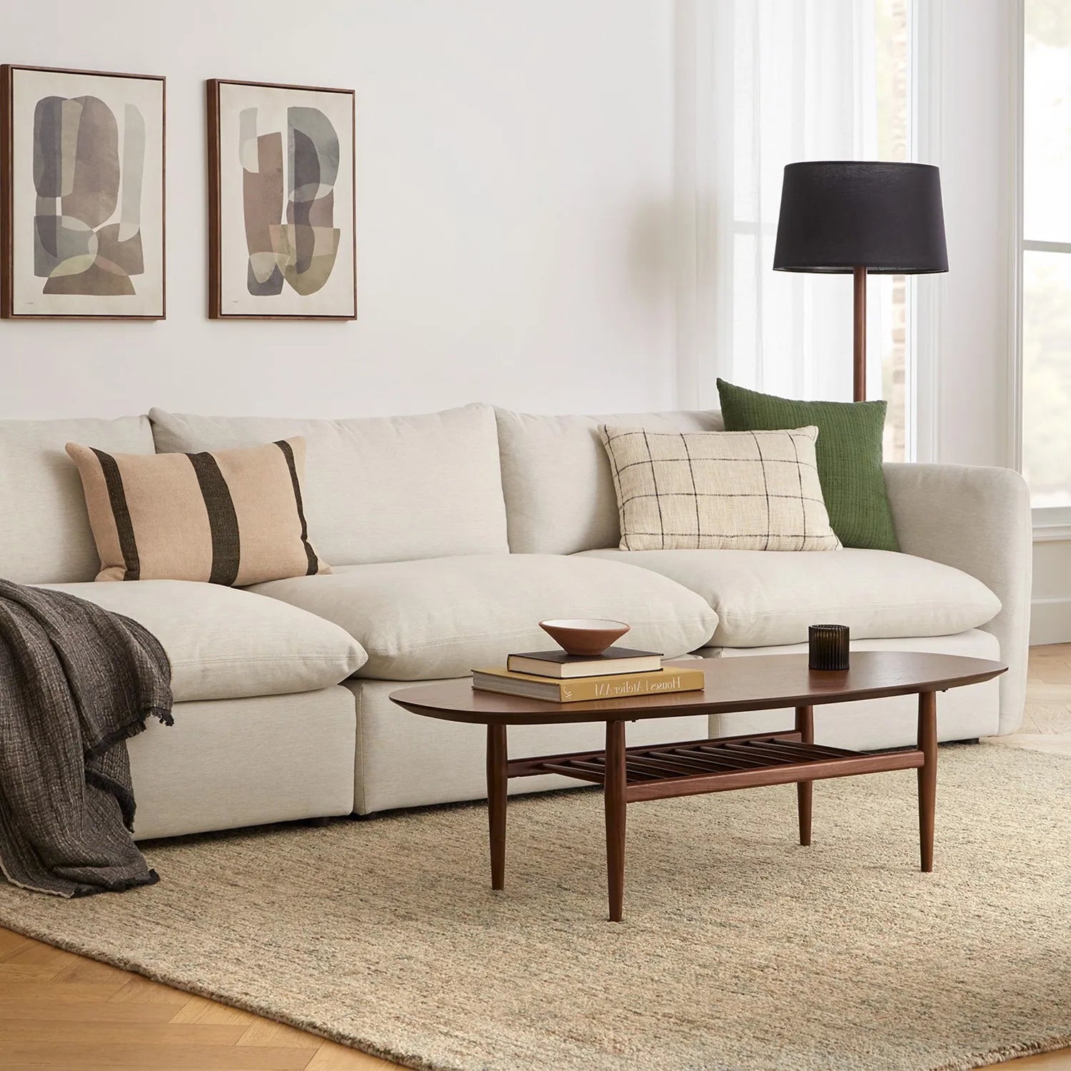 Mid Century Coffee Table with open lower shelf