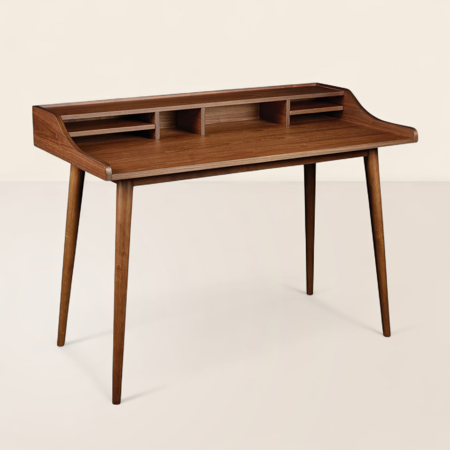 Mid-Century Writing Desk Elegant Storage Design