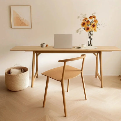 Minimal Workspace Desk in serene modern home office with light neutral tones