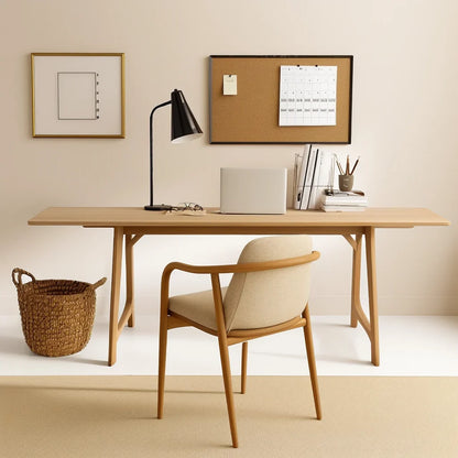 Minimal Workspace Desk in serene modern home office with light neutral tones