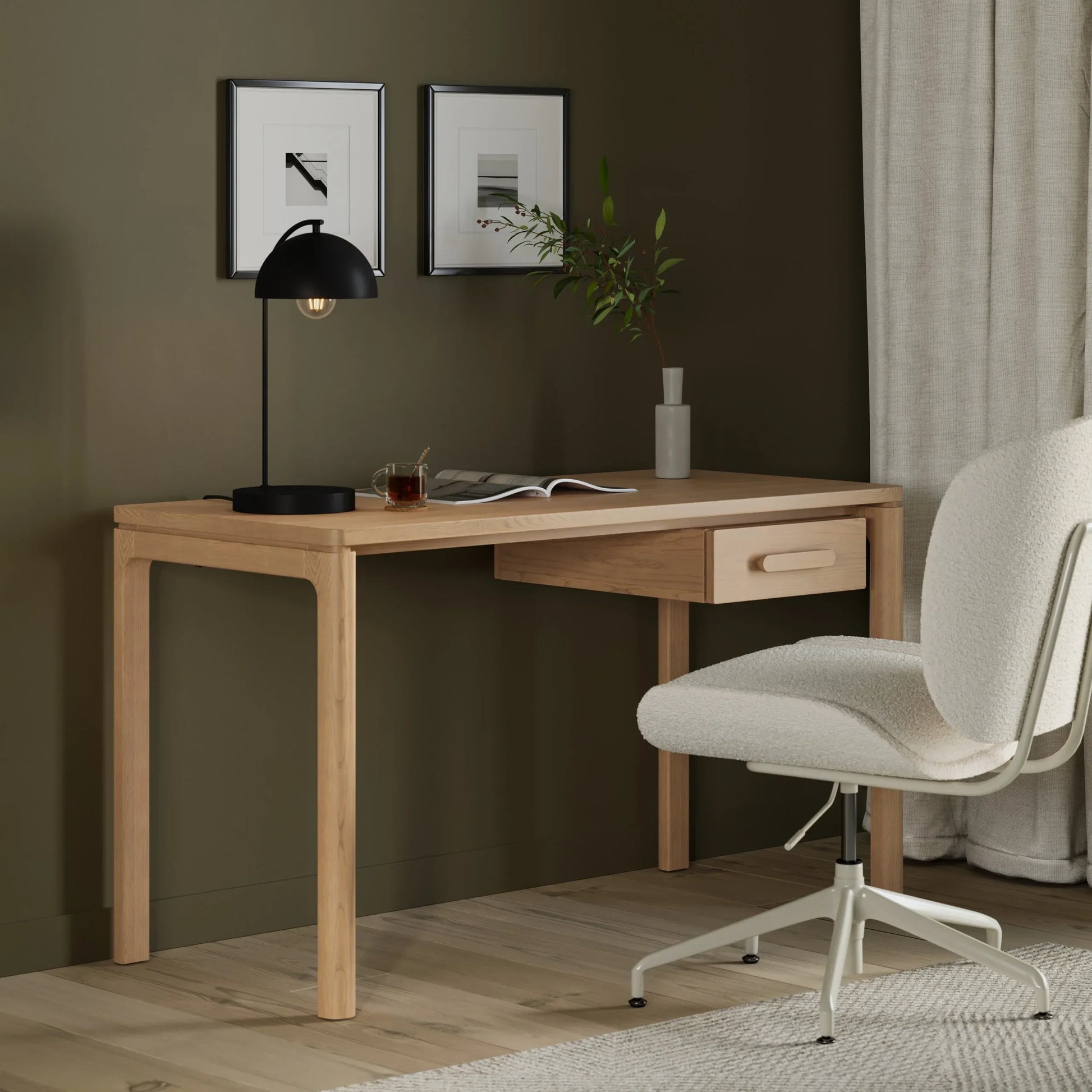 Minimalist Desk Storage drawer modern home office setting