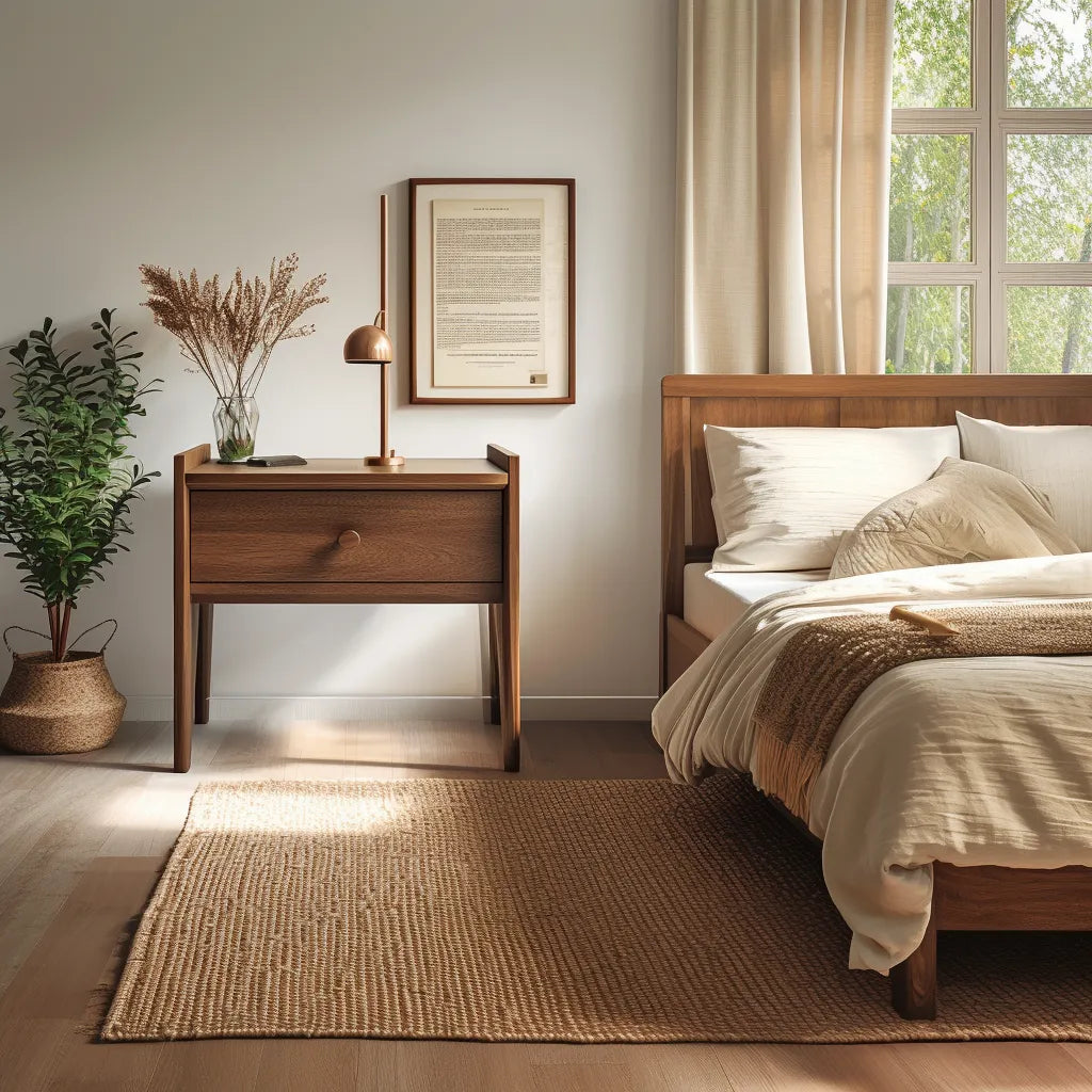 Minimalist Nightstand with single drawer and sleek design for modern bedrooms