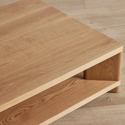 Modern Low Profile Coffee Table with spacious tabletop and open storage shelf