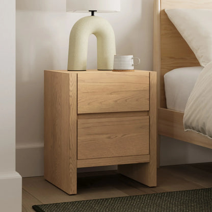 Modern Nightstand Two Drawers Minimalist Bedroom Storage Elegant Design