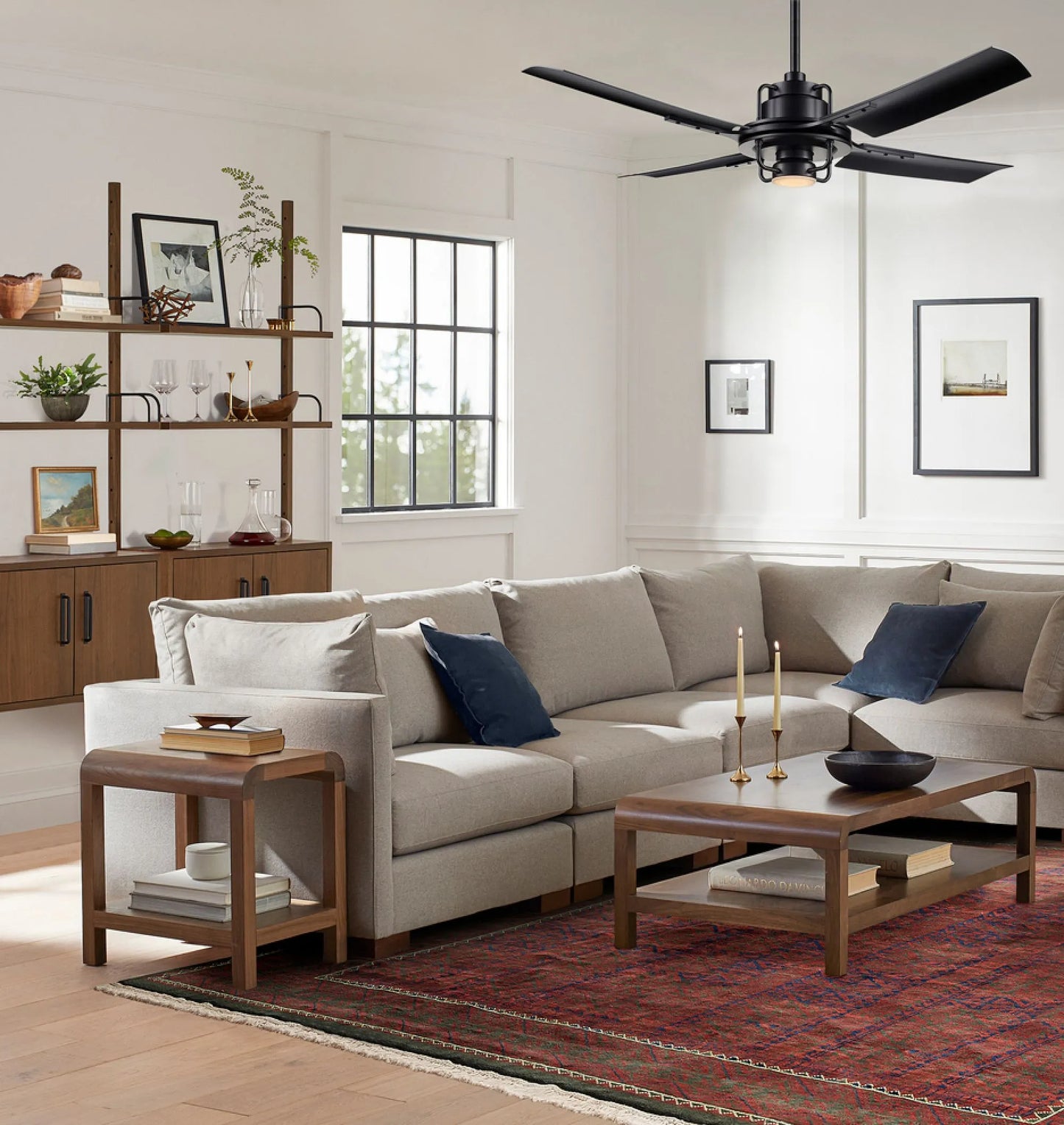 Modern Side Table with minimalist design and storage shelf