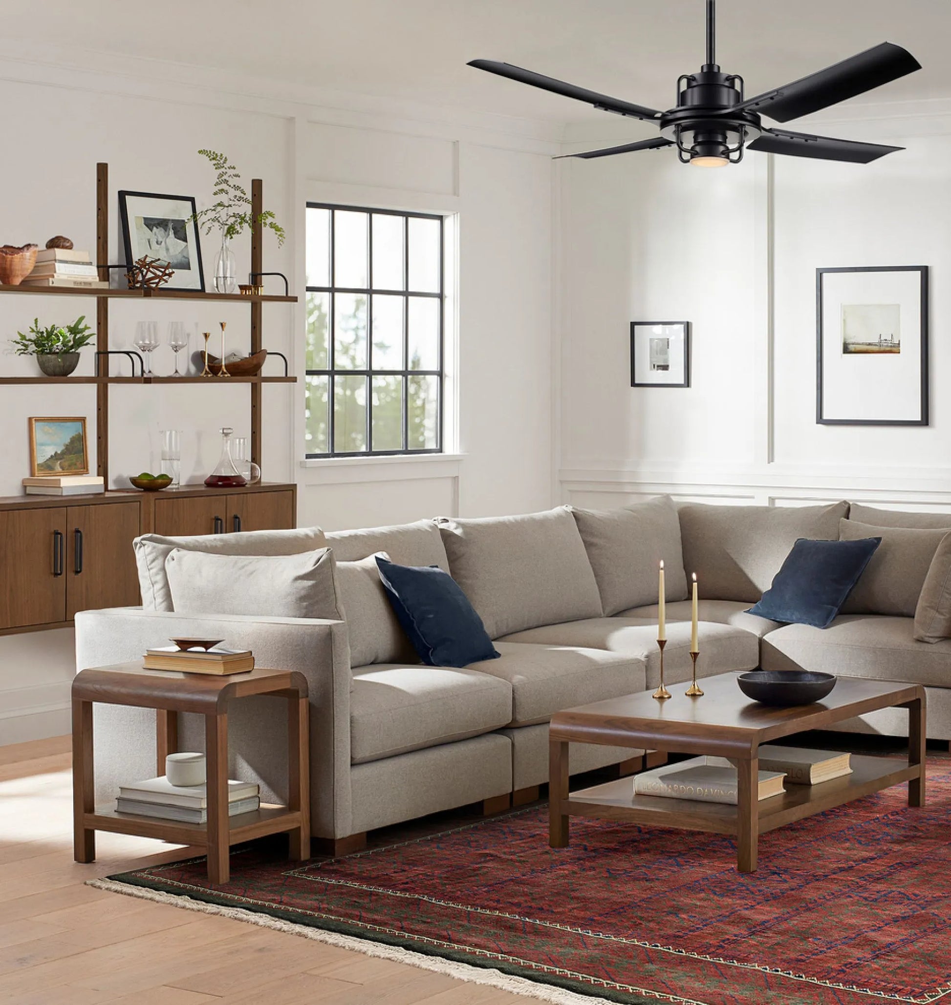 Modern Side Table with minimalist design and storage shelf