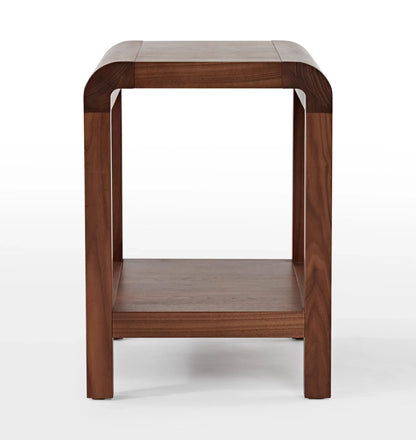 Modern Side Table with minimalist design and storage shelf